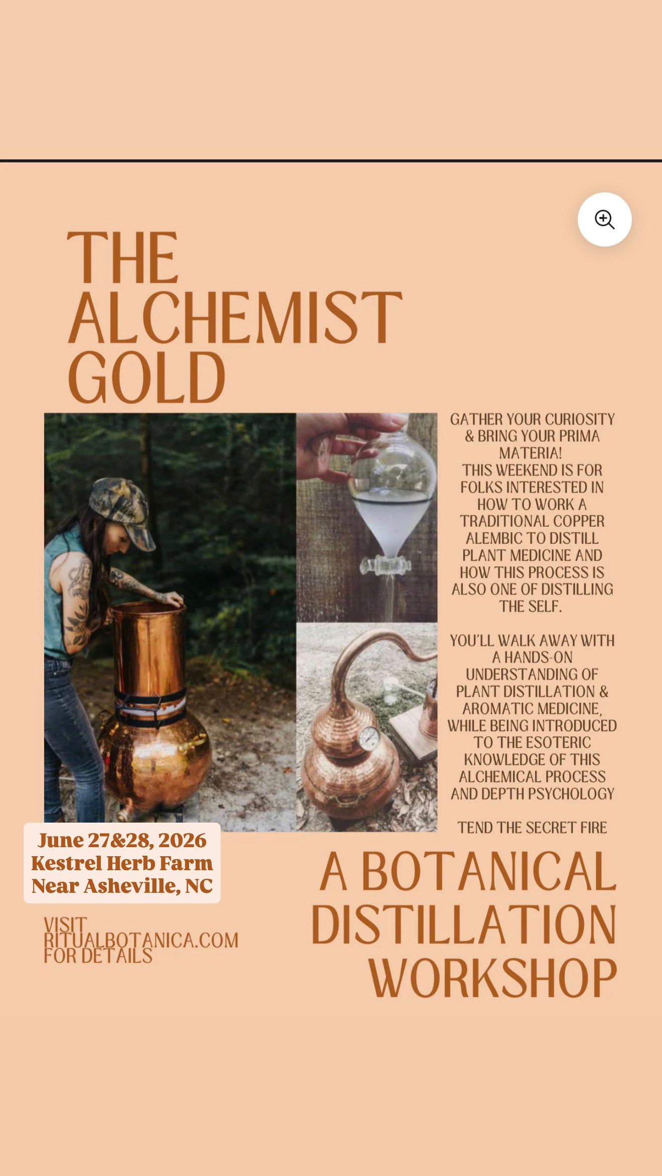 The Alchemist Gold // 2 day distillation workshop