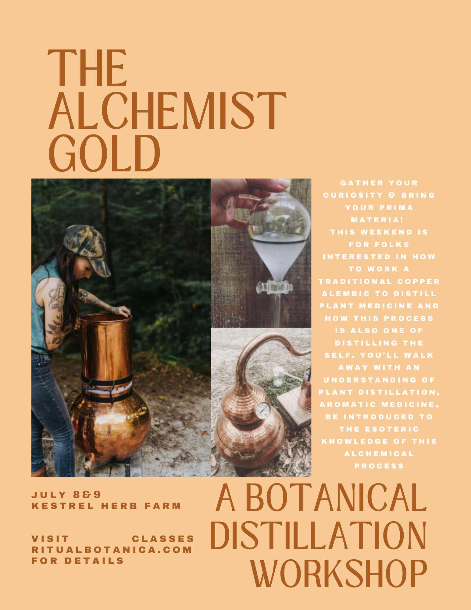The Alchemist Gold // botanical distillation workshop